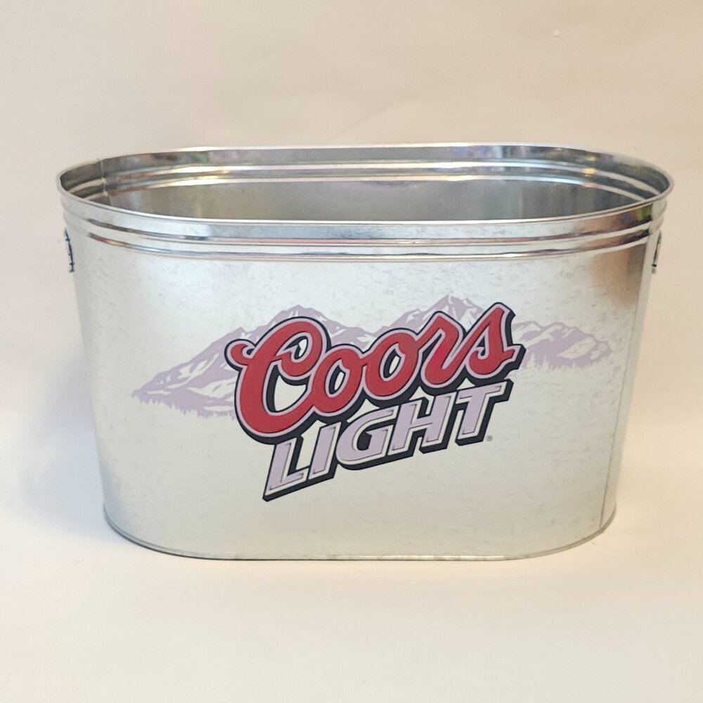 2007 COORS LIGHT Cooler Bucket Trough Metal Large Beer Ice Bucket